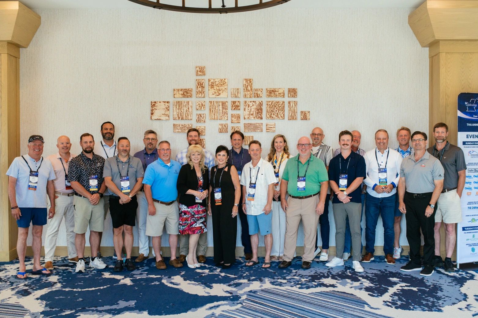 THA Board of Directors gather during the June 2025 Annual Member's Meeting for a photo at Dollywood'