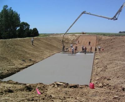 Construction of a local dairy manure pit.