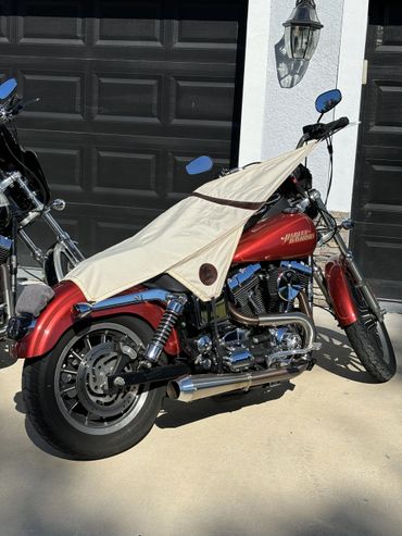 Crimson warrior, sun-shielded pride. Unfurl comfort, let your Dyna ride