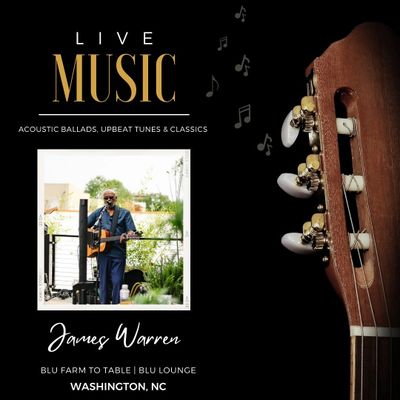 Live music featuring James Warren at Blu Lounge, Washington, NC.