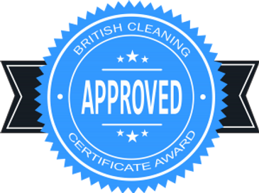 Photo of a British Cleaning Certification Award. 