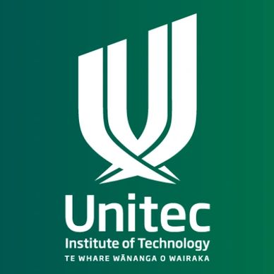 Logo of Unitec Institute of Technology on a green gradient background.
