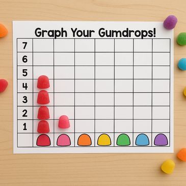 Gumdrop graph for a gingerbread theme- preschool stem and math centers