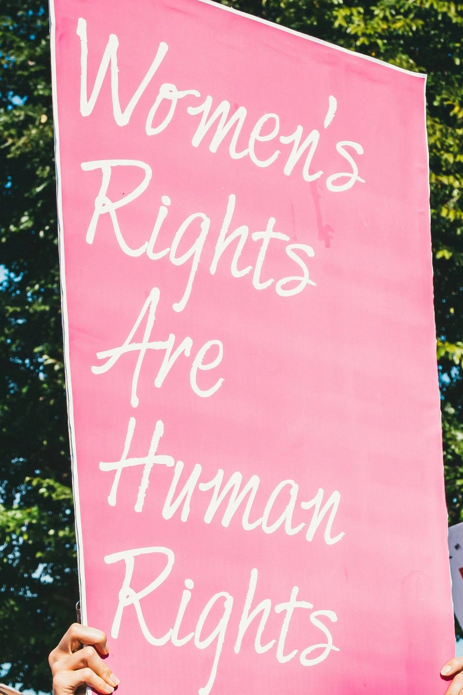 sign that says women's rights are human rights