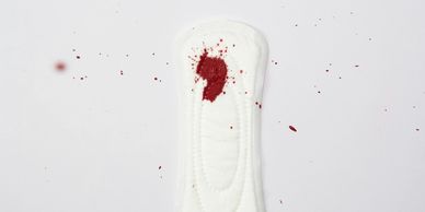 liner with a splash of blood on it