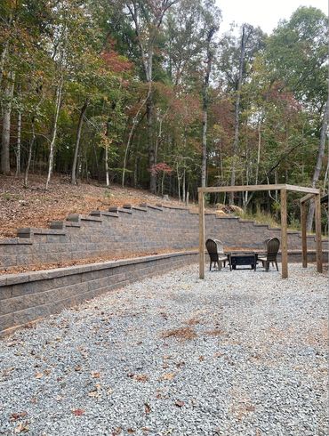 outdoor stone retaining wall