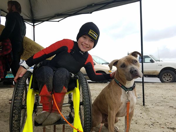 Hunter and Chance the Marlin Dog. Both underestimated, experienced surfers.