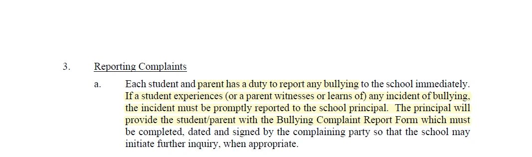 Excerpt from St Ambrose Catholic School student handbook