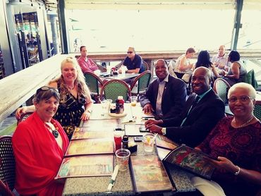 4-22-19 Les Cayes reps visiting Boynton Beach (lunch at Two Georges)
