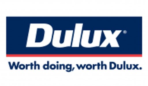 Dulux logo with slogan emphasizing quality and trust.