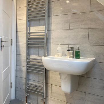 A new bathroom with a sink