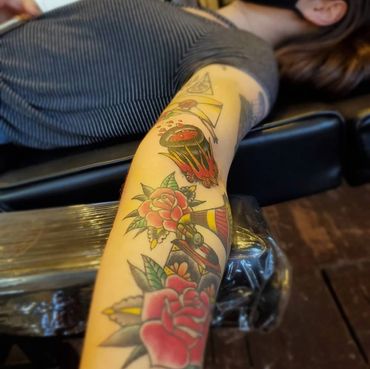 Traditional tattoos by Rose, Nashville Ink