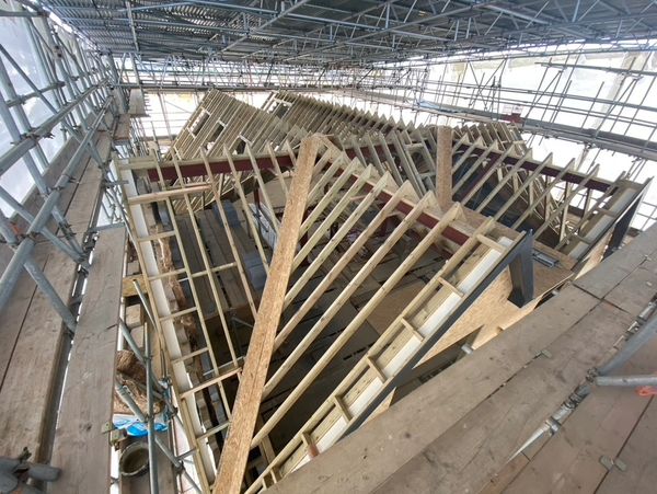 scaffolding tin hat & shrink wrap for loft conversion in Seaford , East Sussex