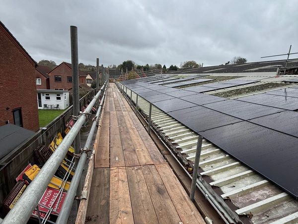 Scaffolding for solar panel installation in Uckfield, East sussex