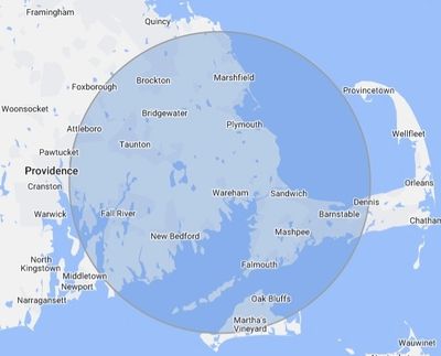 A radius on a map