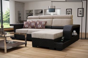 Amaro sectional sofabed sleeper couch furniture right facing beige