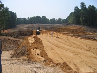 Road roller on the site