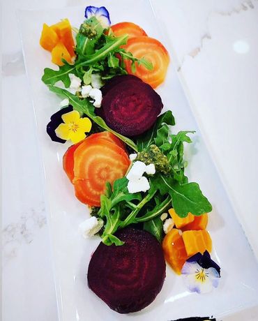 Roasted Beetroot Salad with Edible Petals