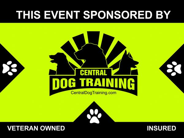 Event sign - Free community group dog walk
veteran owned 
fully insured 
woman owned business 