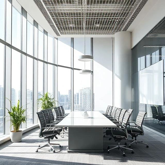 corporate office boardroom with view