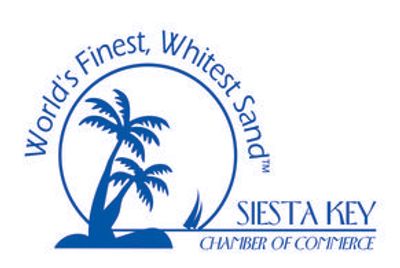 Siesta Key Chamber of Commerce Logo "World's Finest, Whitest Sand"