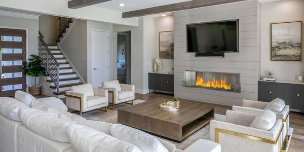 Warm modern living room