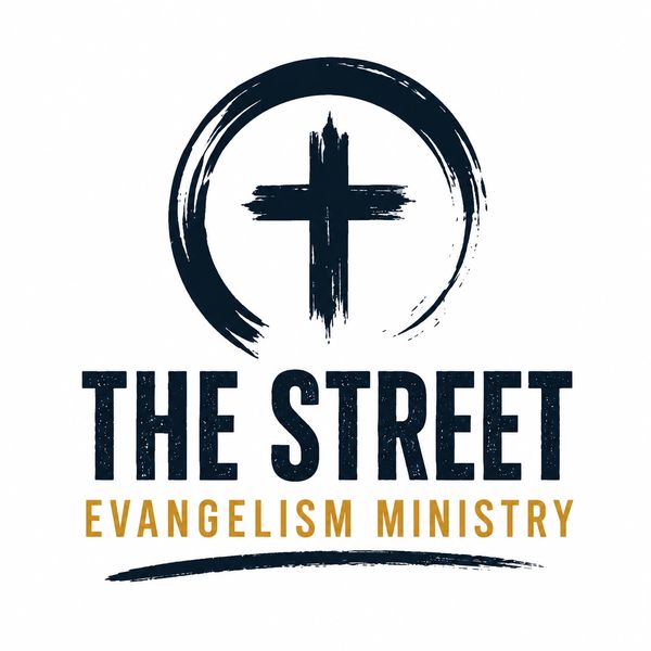 Logo with cross and text 'The Street Evangelism Ministry'.