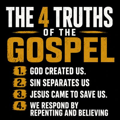 The 4 truths of the gospel listed.
