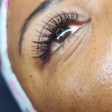 Woman eyes with extremely long eyelashes