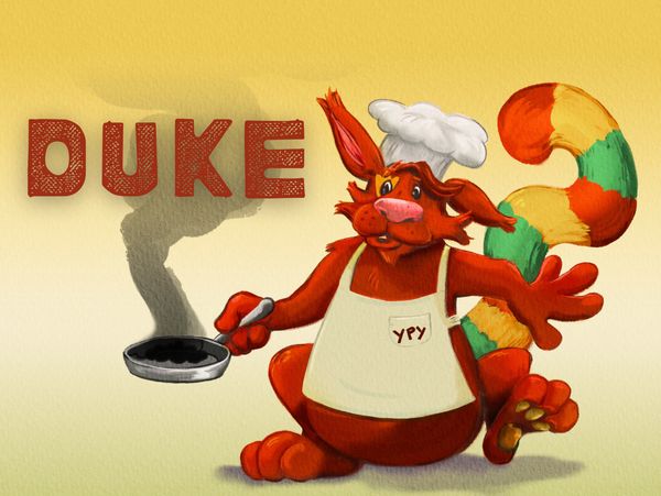 Introducing Duke the chef, he's always trying new things even when he fails