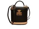 Women's Calfskin Leather Top Handle Binocular Box Bag