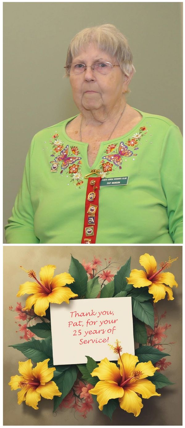 GFWC PGWC
Member Spotlight
May 2025
Pat Munson
Member since 2000
Serving her community through