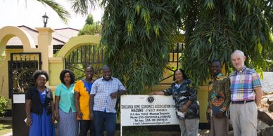 Posabilities director Brian Budgell with partners from Tanzania Home Economics Association