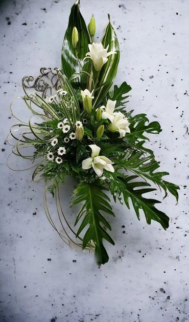 Contemporary Vase in whites and greens