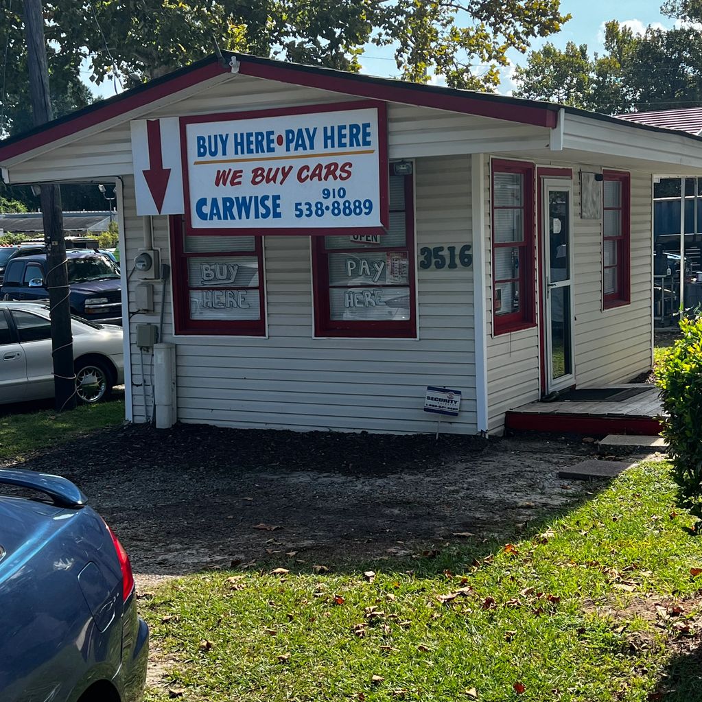 CARWISE AUTO SALES
BUY HERE PAY HERE
3516 Carolina Beach Rd 
Wilmington, NC 28403
