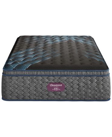 Beautyrest World Class mattress with a quilted gray and blue design.