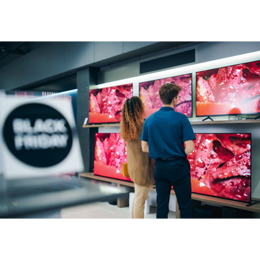 couple shopping for a new TV