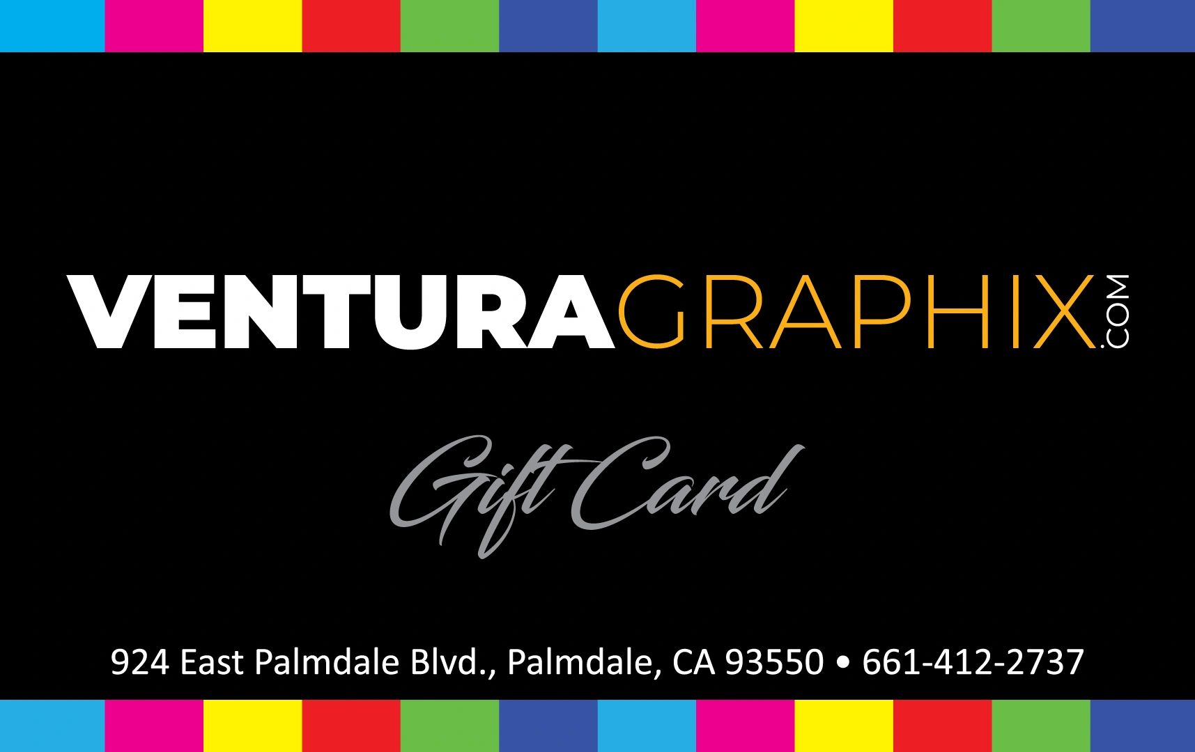 image of an actual Ventura Graphix gift card