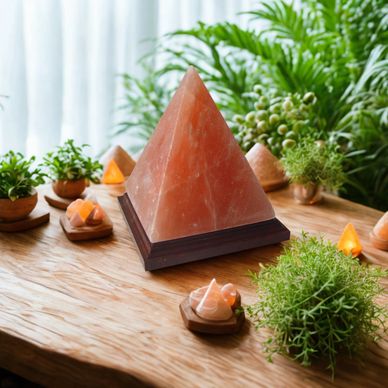 Pyramid Shape Himalayan Salt lamp. Manufacturer in Pakistan.