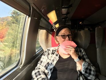 Train rides across Italy with beautiful views of the Alps,  bread, cheese, wine, and cards.
