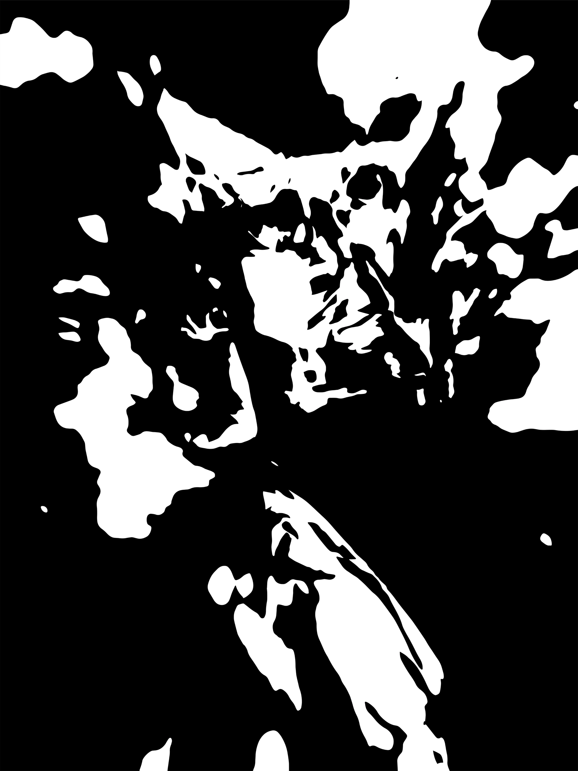 high contrast black and white abstract forms