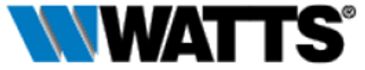 Watts company logo with blue and black design.