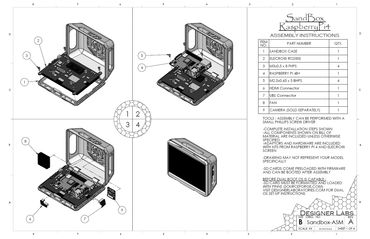 5inch touchscreen Sandbox assembly drawing