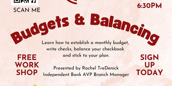 Workshop on budgets and balancing checkbooks at the library.