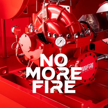 Close up of horizontal split case fire pump