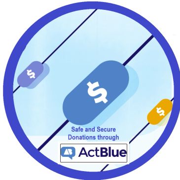 Digital illustration promoting safe donations through ActBlue.