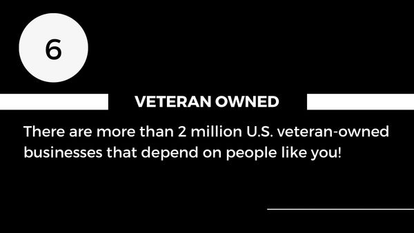 We are veteran owned small business. over 2 million veteran businesses depend on people like you.