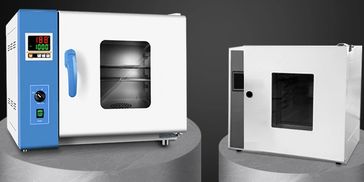 Two laboratory ovens with digital controls and glass windows.