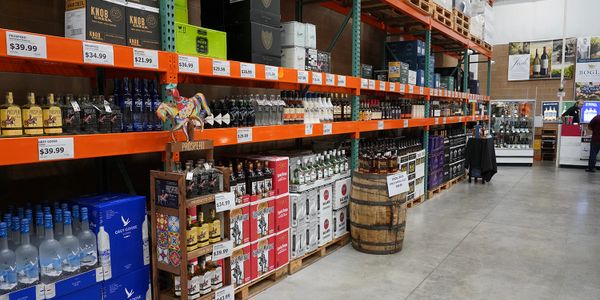 Interior view of the liquor section.