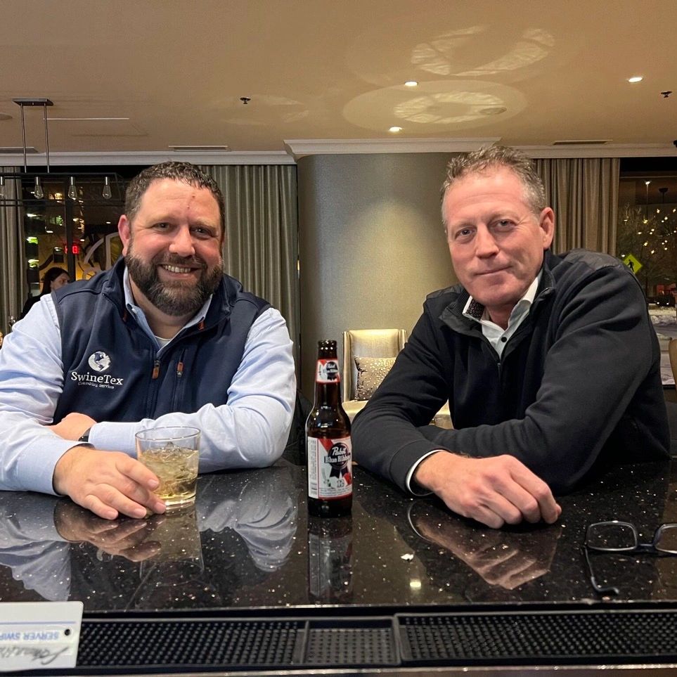 Todd Thurman enjoying a drink with Agriculture Personality and BoASG co host, Damian Mason.